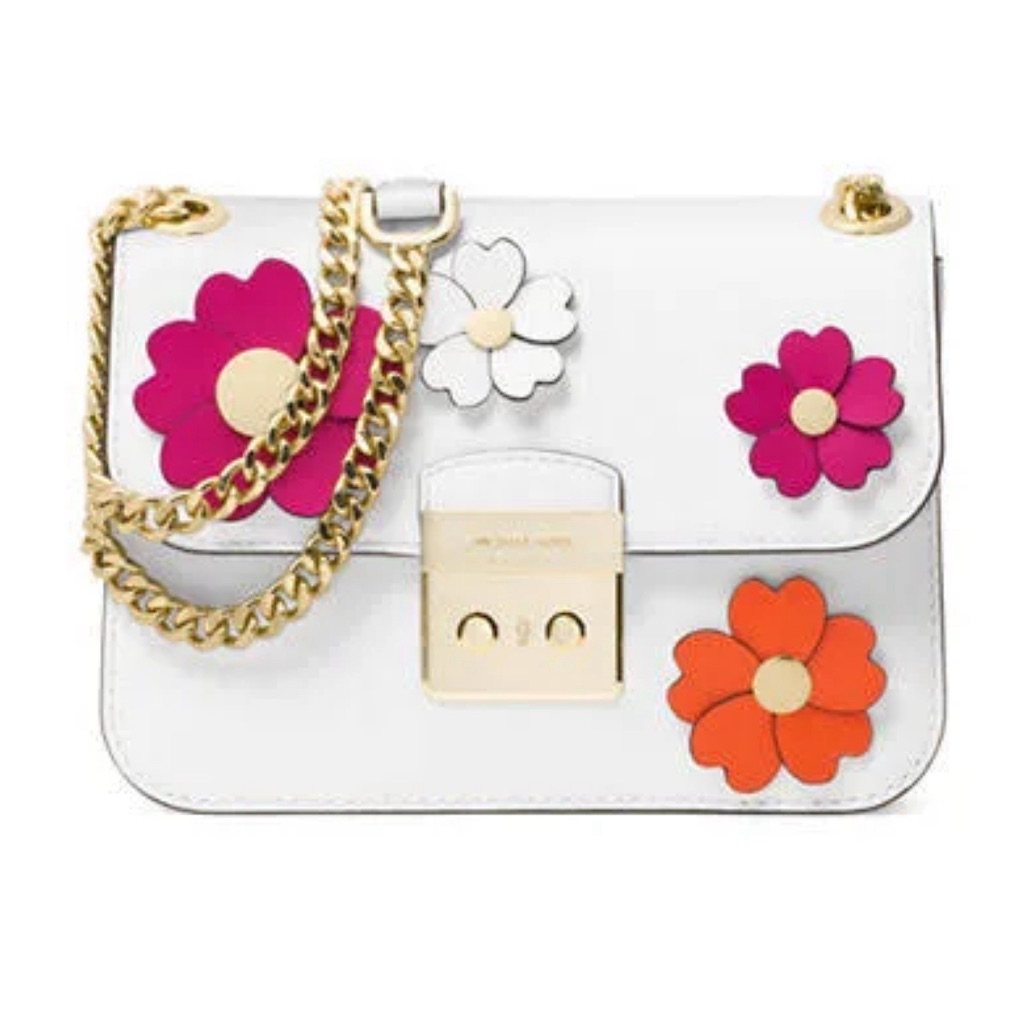 Michael Kors Sloan Editor Crossbody Floral Applique With Matching Wallet!